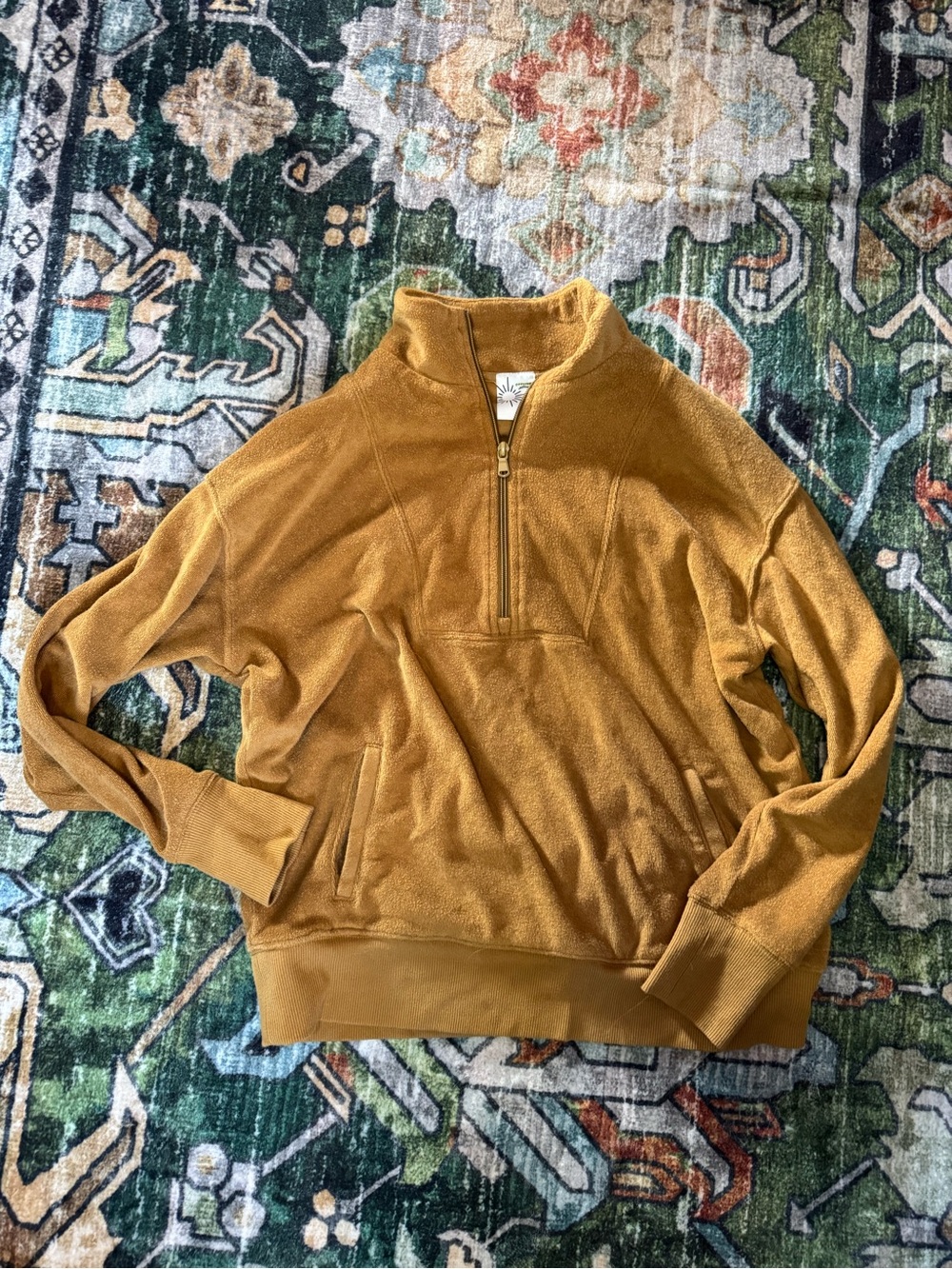 Women’s Quarter-Zip Pullover Sweater - Mustard